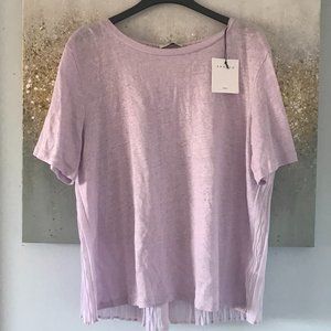 Sandro Faux Pearl Linen Shirt (NWT)